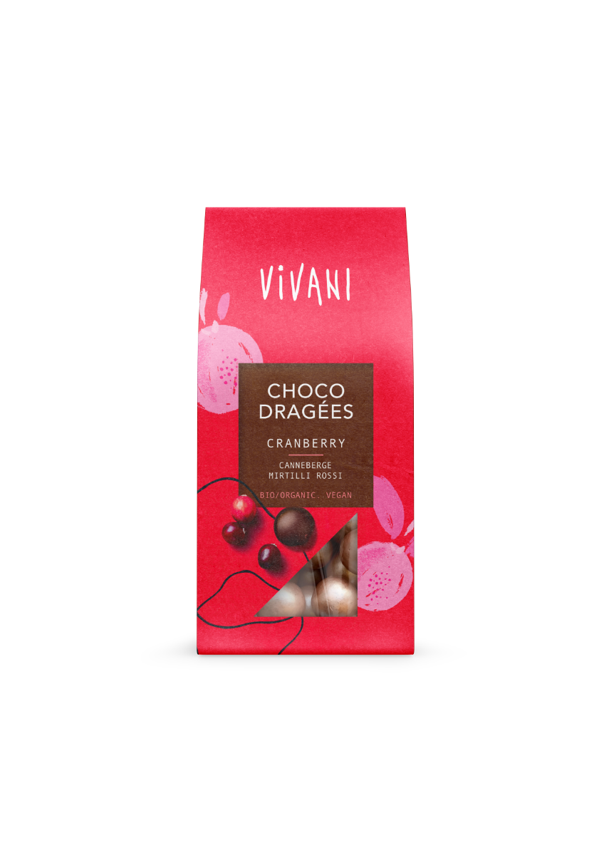 Sjokolade med tranebær, 75 g, økologisk, Vivani