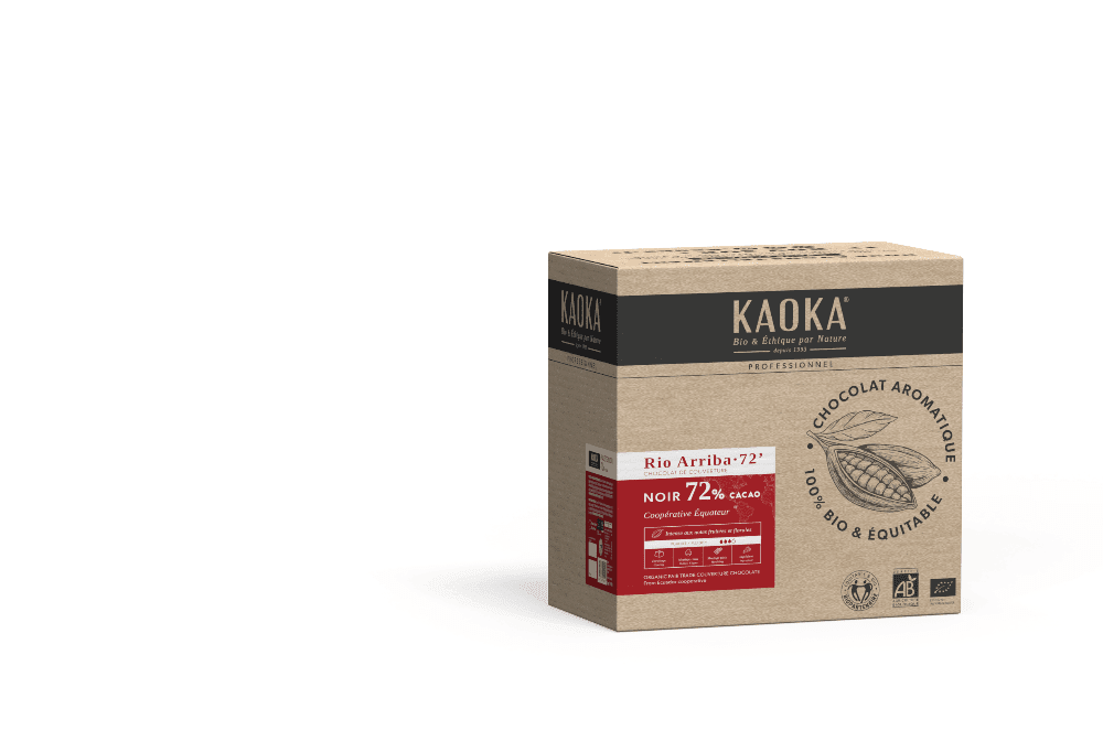 Sjokolade, mørk,72%, dråpe, 5 kg, økologisk, Kaoka