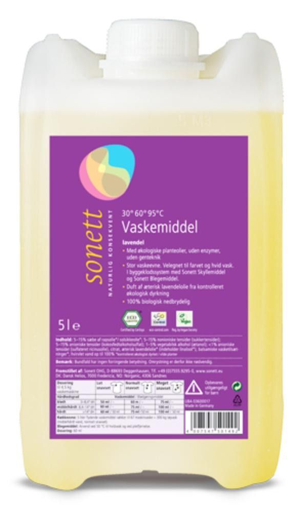Vaskemiddel, lavendel, 5 l, økologisk, Sonett