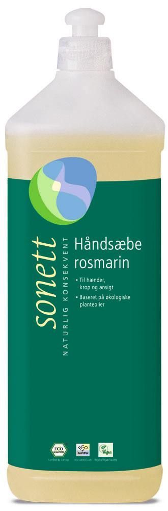 Håndsåpe, rosmarin, 1 l, økologisk, Sonett