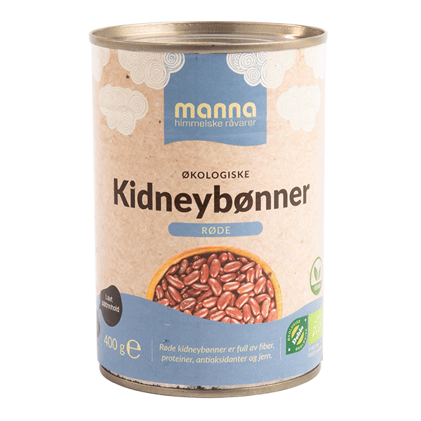 Røde kidneybønner i lake, 400 g, økologisk, Manna