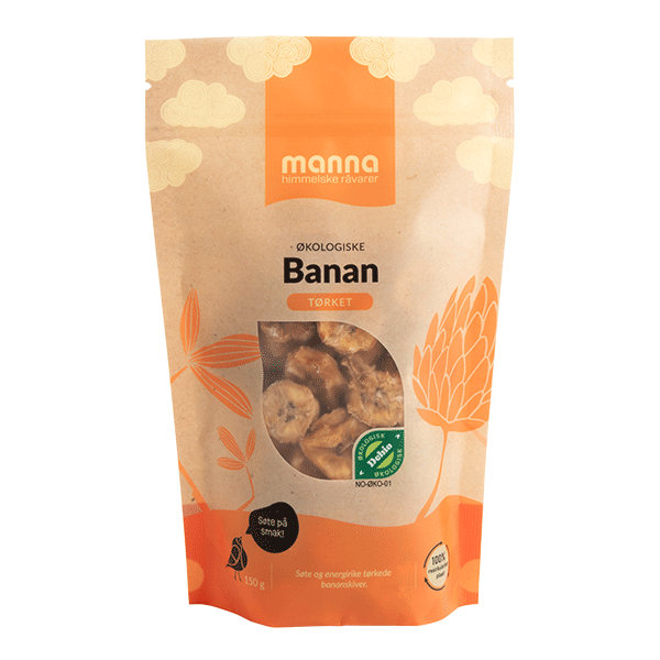 Tørket banan, skiver, 150 g, økologisk, Manna