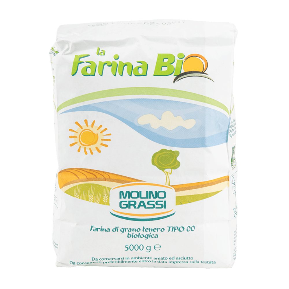 Pizzamel, tipo 00, 5 kg, økologisk, MolinoGrassi