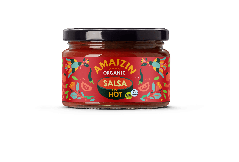 Salsa, sterk, 260 g, økologisk, Amaizin