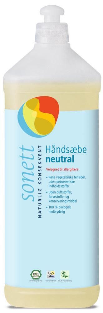 Håndsåpe, sensitiv, 1 l, økologisk, Sonett