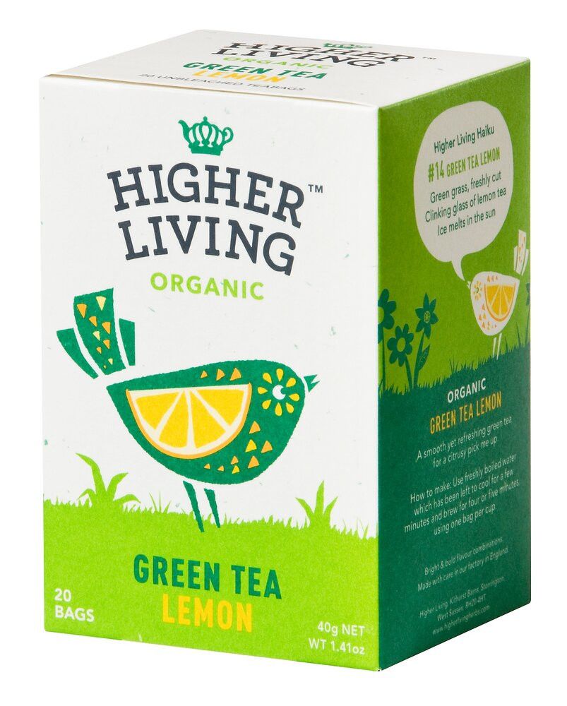Green & Lemon, økologisk, 20 poser, Higher Living