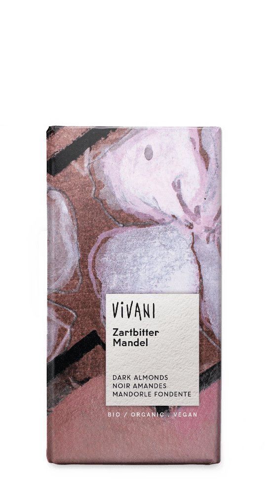 Mørk sjokolade mandler, 100 g, økologisk, Vivani