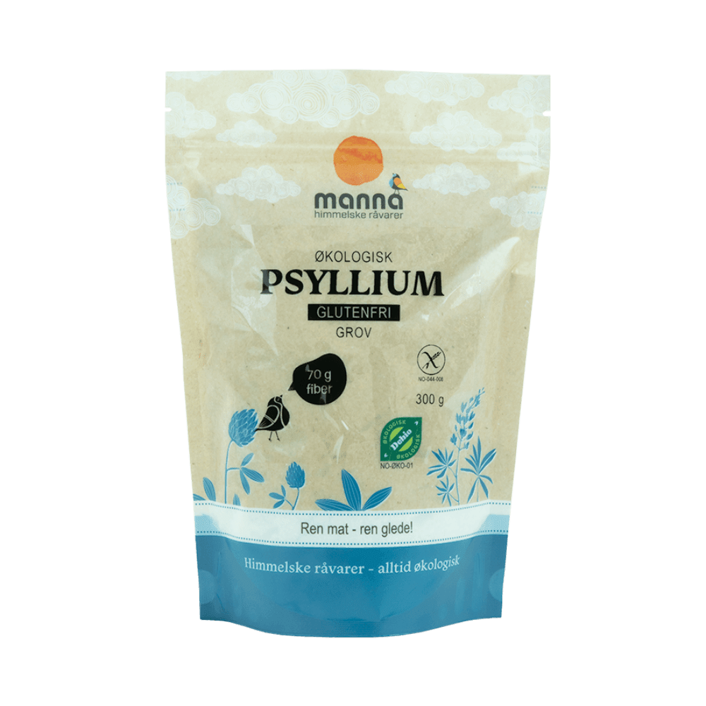 Psyllium, grov, 300 g, økologisk, Manna