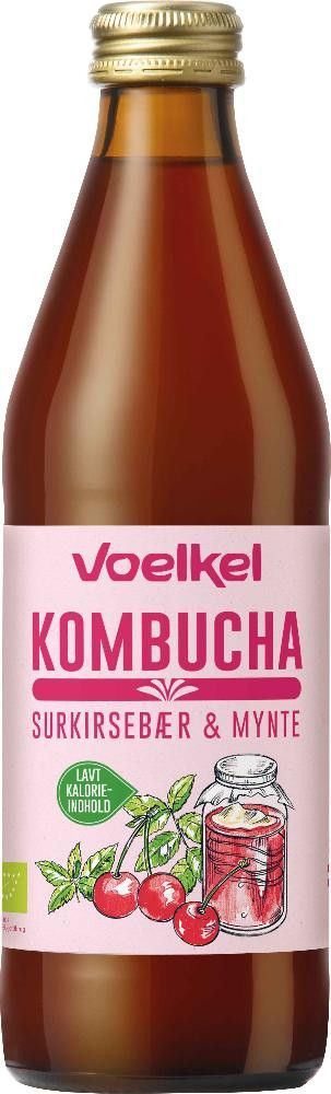 Kombucha kirsebær, 0,33 l, økologisk, Voelkel