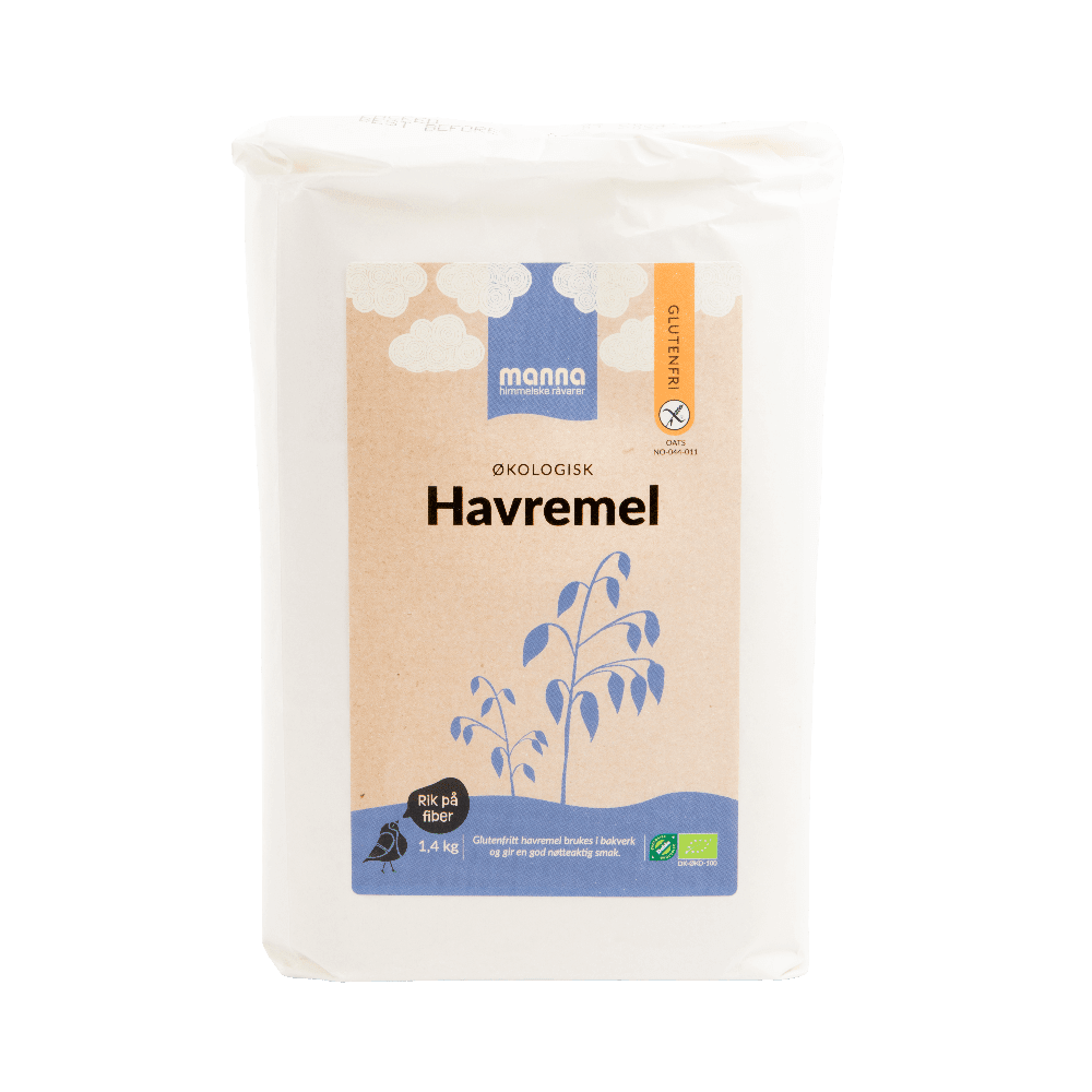 Havremel, glutenfri, 1,4 kg, økologisk, Manna