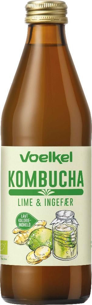 Kombucha lime & ingefær, 0,33l, økologisk, Voelkel
