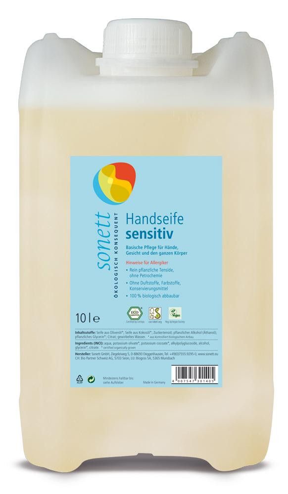 Håndsåpe, sensitiv, 10 l, økologisk, Sonett