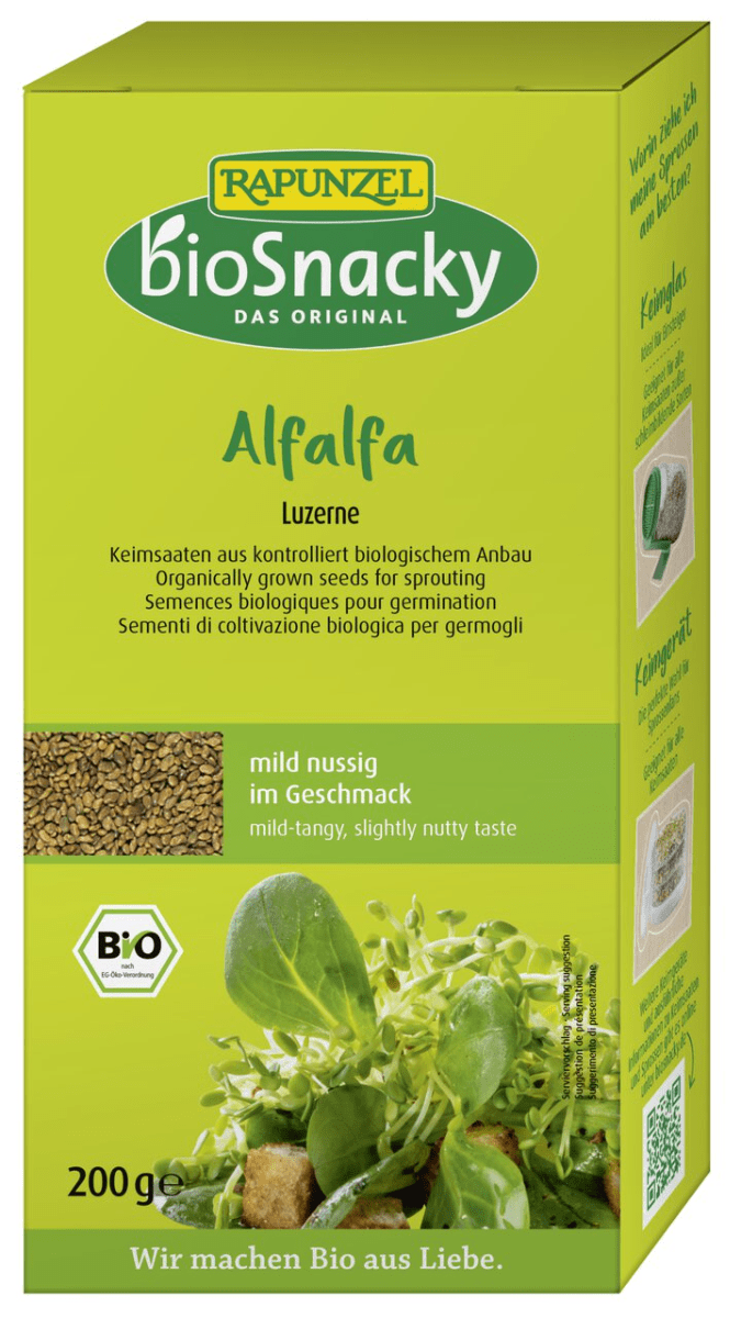 Spirefrø, alfalfa, 200 g, økologisk, bioSnacky