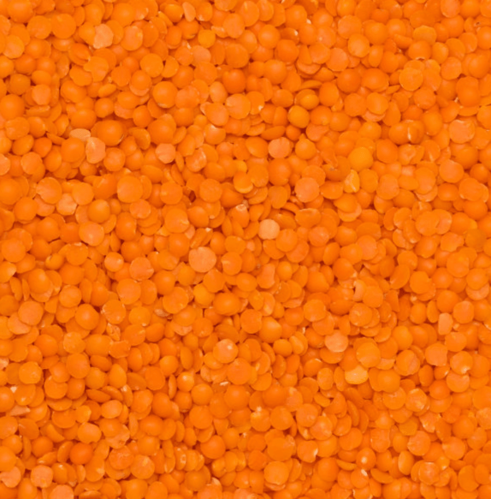 Linser røde, halve, 25 kg, økologisk
