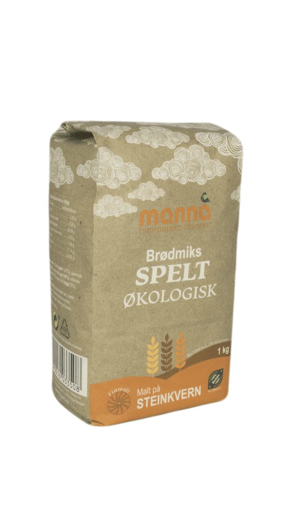 Brødmiks, spelt, 1 kg, økologisk, Manna