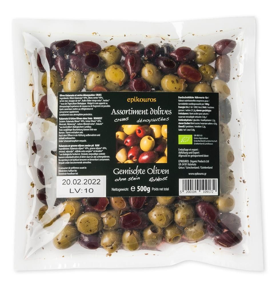 Oliven m/urter, 2 x 500 g, økologisk, Epikuros