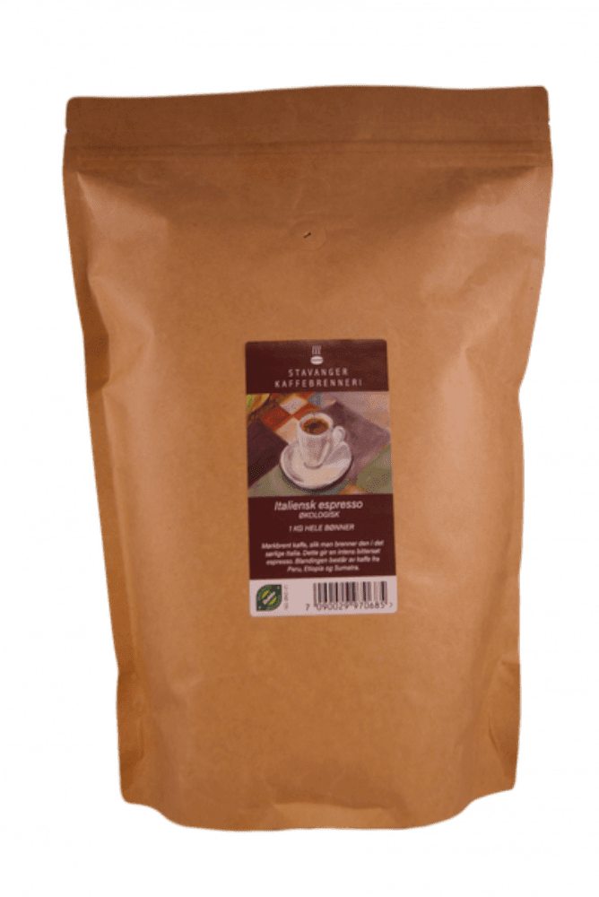 Espressobønner, italiensk, 1 kg, økologisk