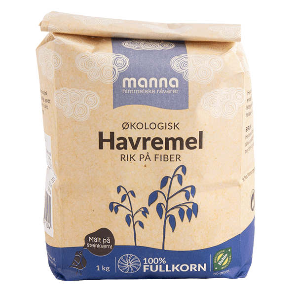 Havremel, 1 kg, økologisk, Manna