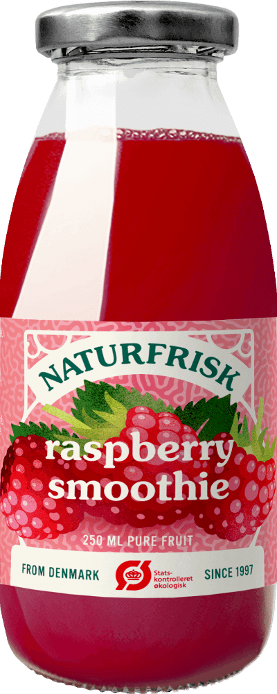 Bringebærsmoothie, 250 ml, økologisk, Naturfrisk