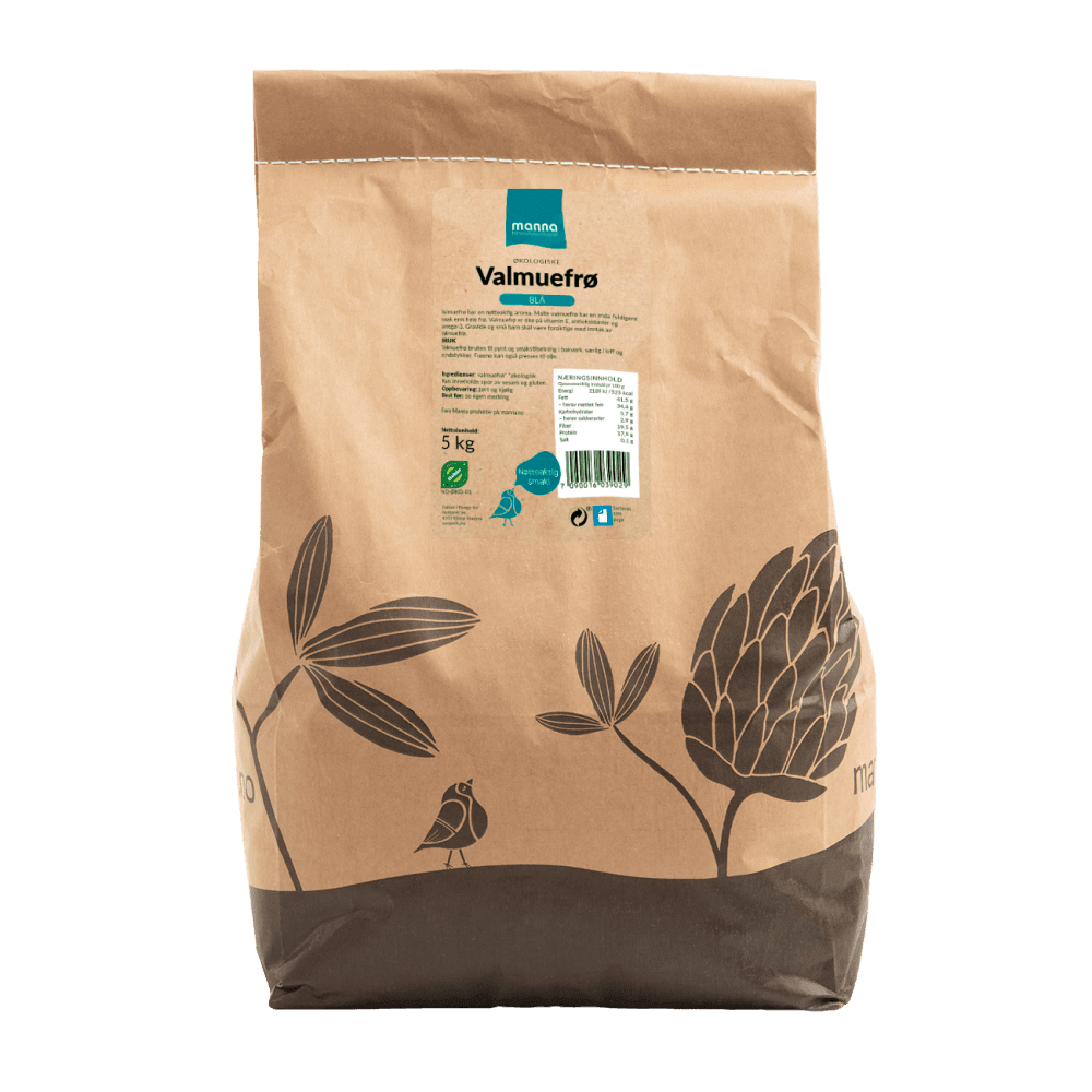 Valmuefrø, 5 kg, økologisk, Manna