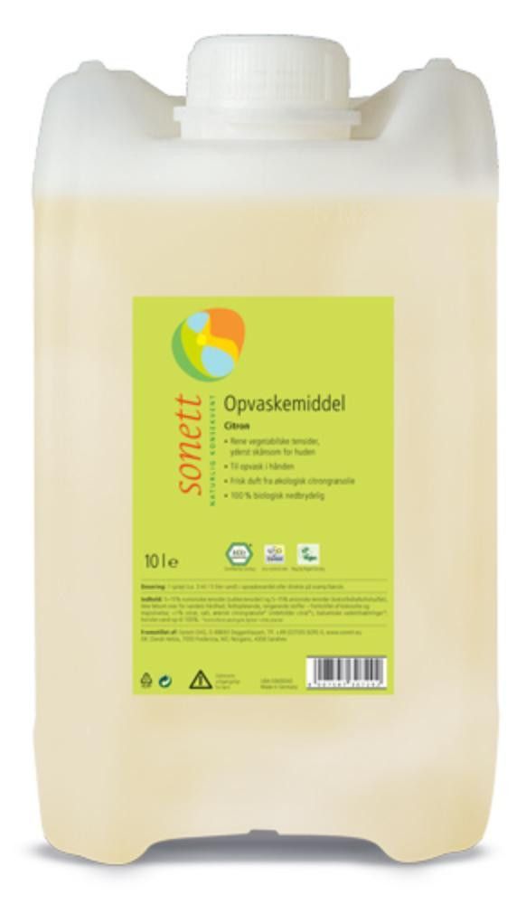 Oppvaskmiddel, sitron, 10 l, økologisk, Sonett