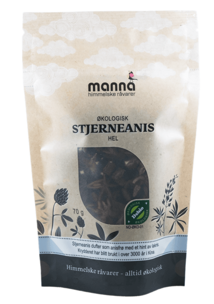 Stjerneanis, hel, 70 g, økologisk, Manna