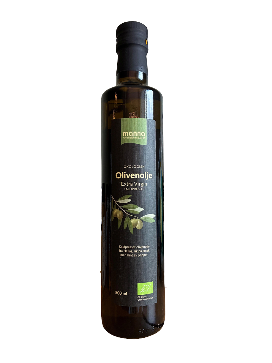 Olivenolje, extra virgin, 0,5 l, økologisk, Manna