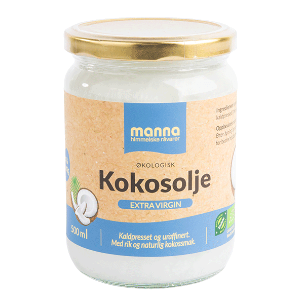 Kokosolje, extra virgin, 500 ml, økologisk, Manna