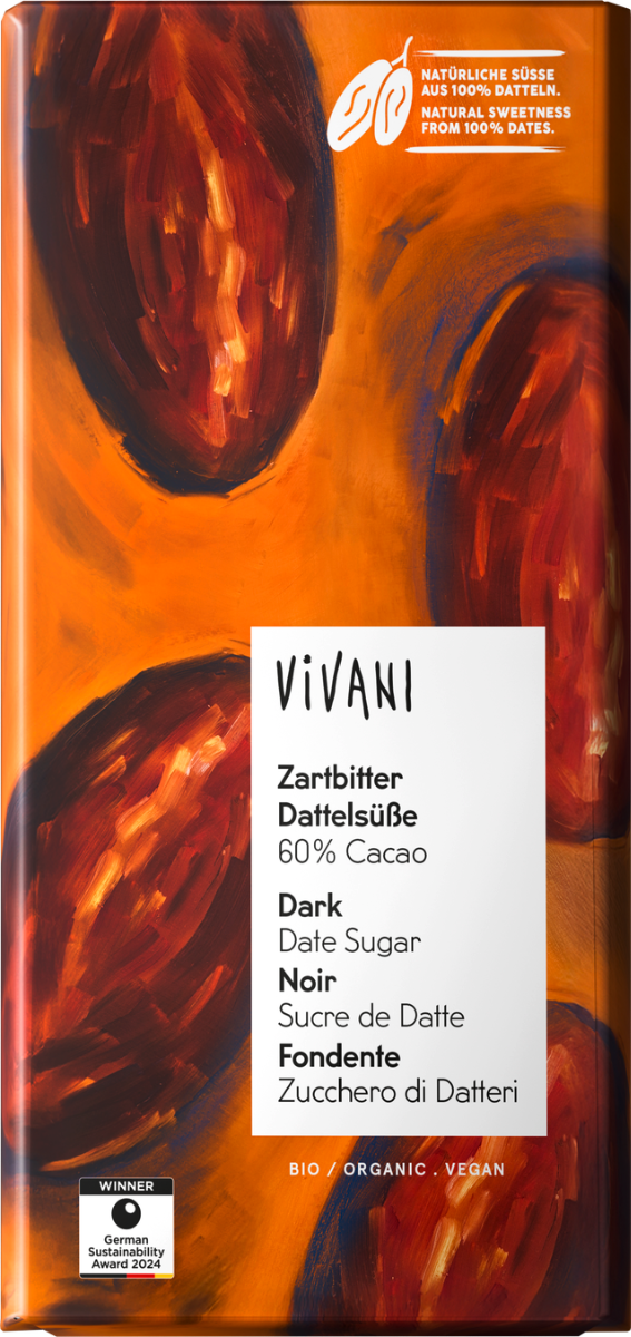 Mørk sjokolade 60%, 80 g, økologisk, Vivani