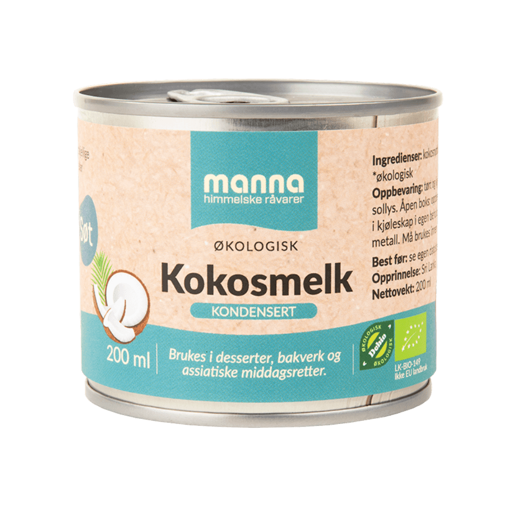 Kokosmelk kondensert, 200 ml, økologisk, Manna