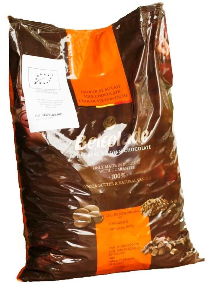 Melkesjokolade, 39%,15 kg, økologisk, Belcolade