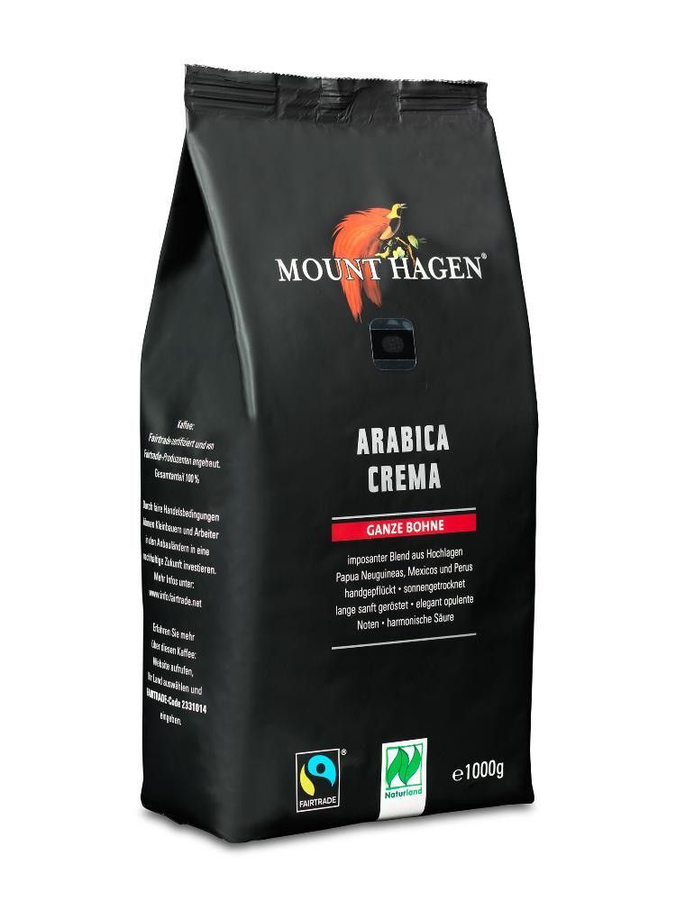 Kaffe, Arabica Crema,1 kg, økologisk, Mount Hagen