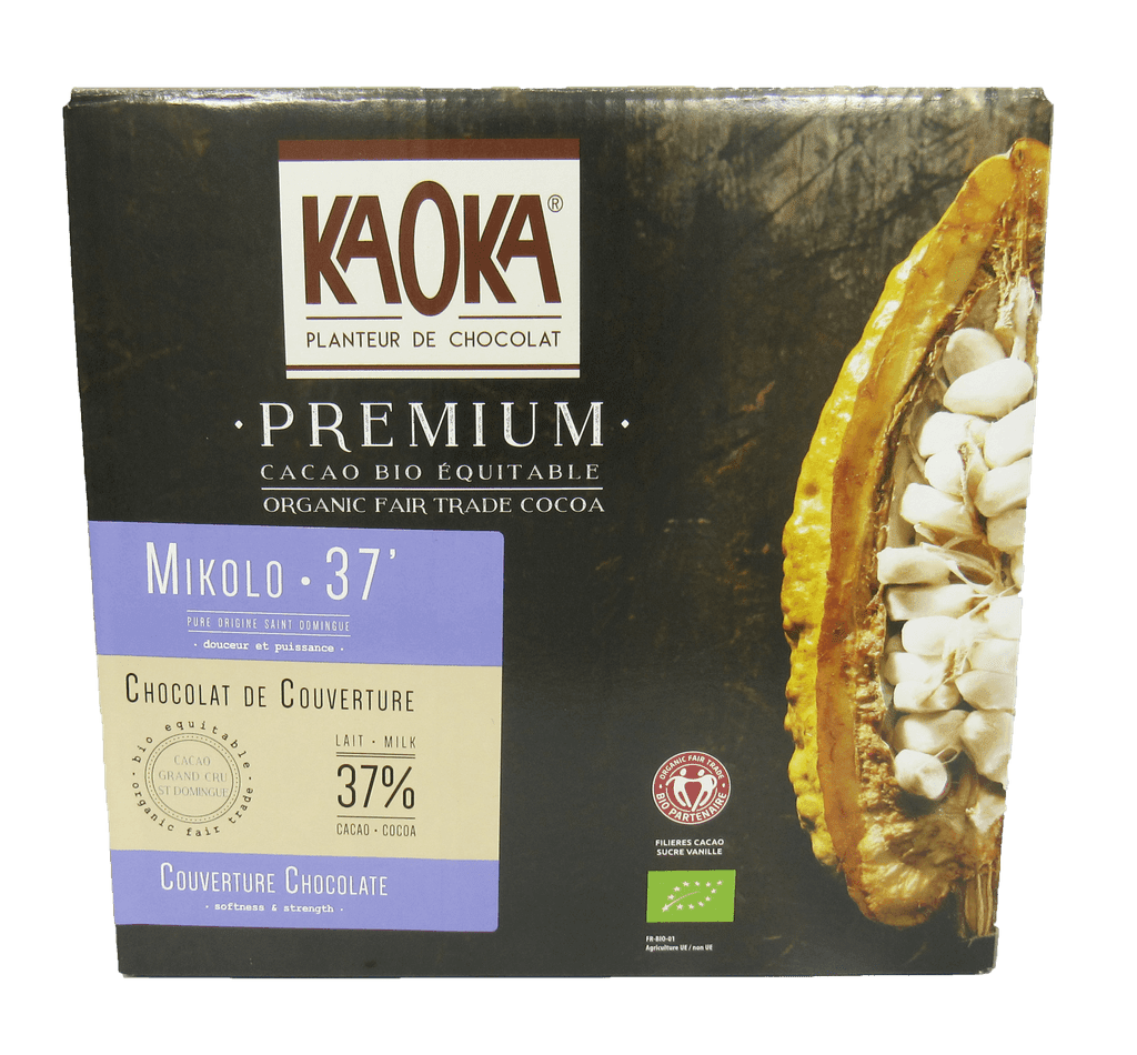 Melkesjokolade, 36%, minidrops, 5 kg, økologisk, Kaoka