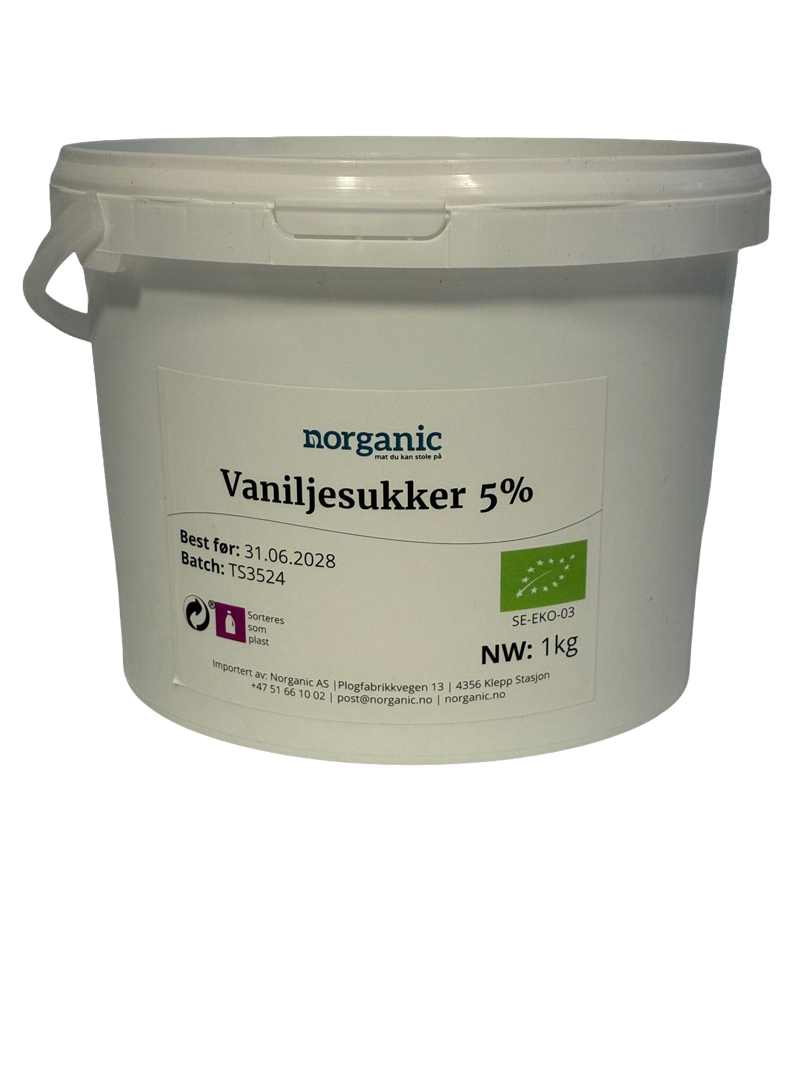 Vaniljesukker 5%,1 kg, økologisk