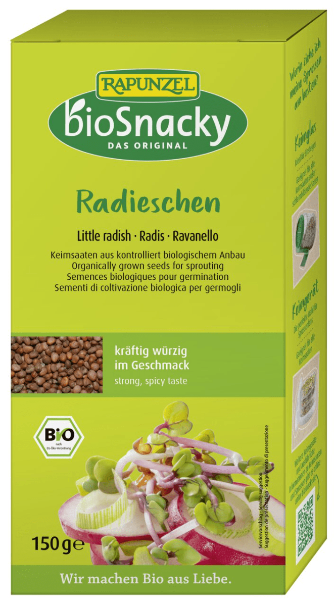 Spirefrø, reddik, 150 g, økologisk, bioSnacky
