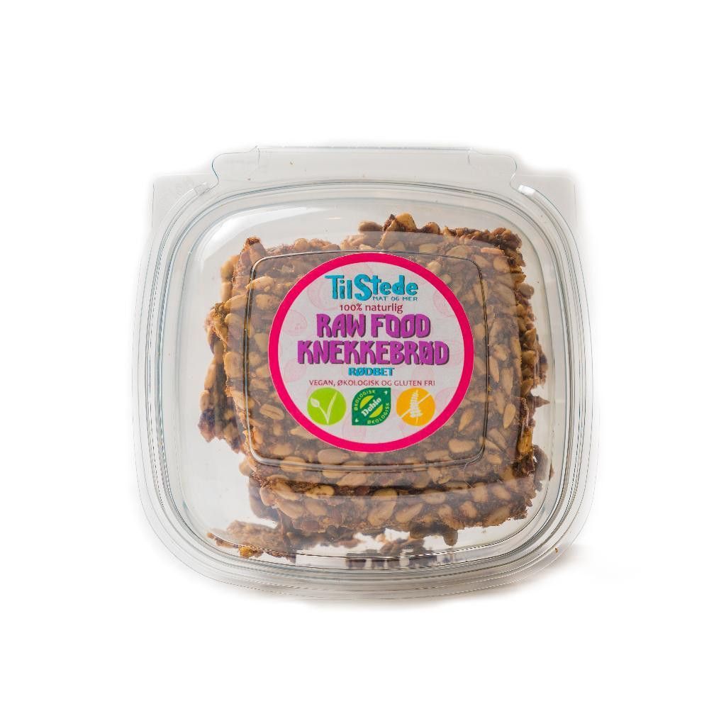Knekkebrød Rødbet,140g,økologisk, Tilstede Mat Mer