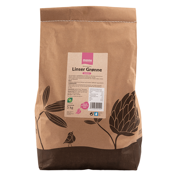 Grønne linser du Puy, 5 kg, økologisk, Manna