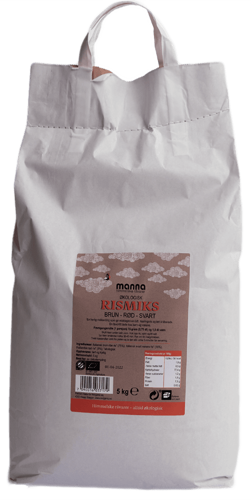 Rismiks brun-rød-svart, 5 kg, økologisk, Manna