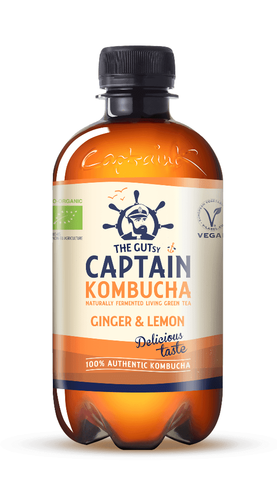 Ginger Lemon, 400 ml, økologisk, Captain Kombucha