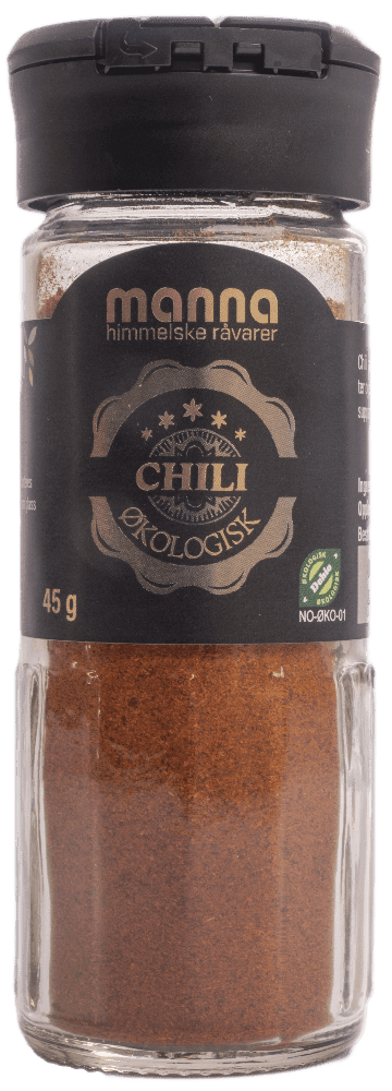 Chili, malt, 45 g, økologisk, Manna