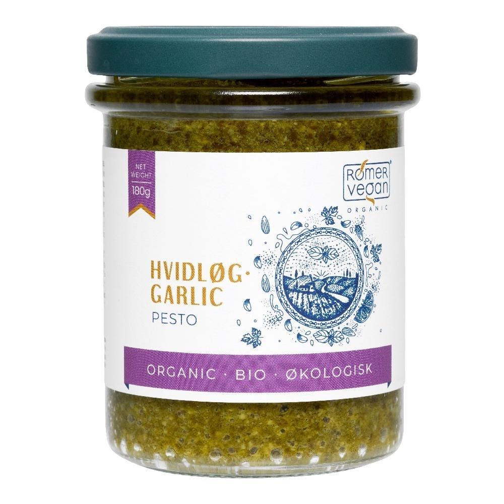 Pesto, hvitløk, 180 g, økologisk, Rømer Vegan