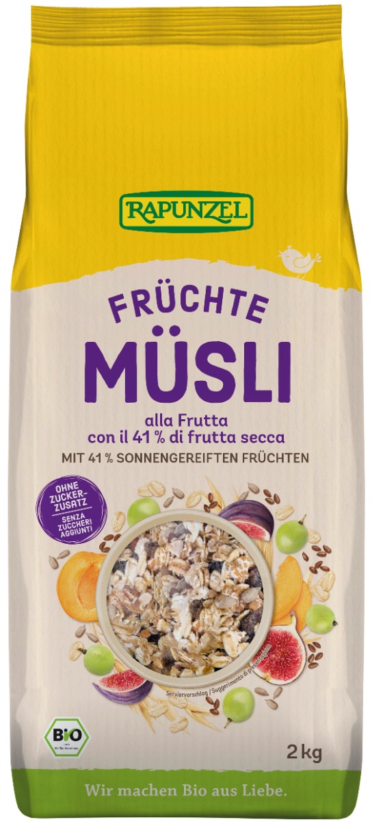 Müsli frukt, 2 kg, økologisk, Rapunzel