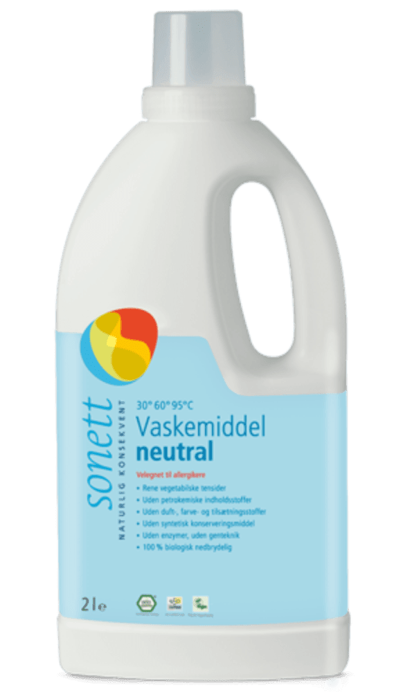 Vaskemiddel, nøytralt, 2 l, økologisk, Sonett