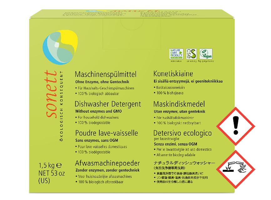 Maskinoppvask, pulver, 1,5 kg, økologisk, Sonett