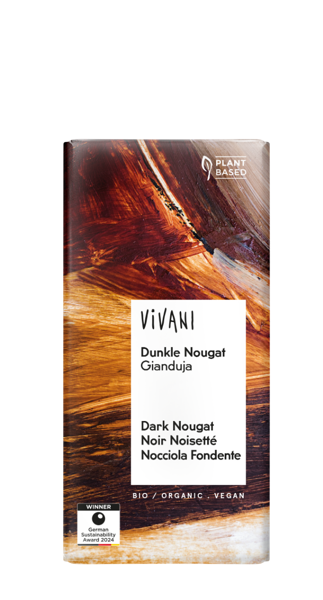 Mørk sjokolade Nougat, 80 g, økologisk, Vivani
