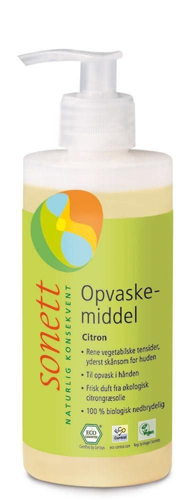 Oppvaskmiddel, sitron, 300 ml, økologisk, Sonett