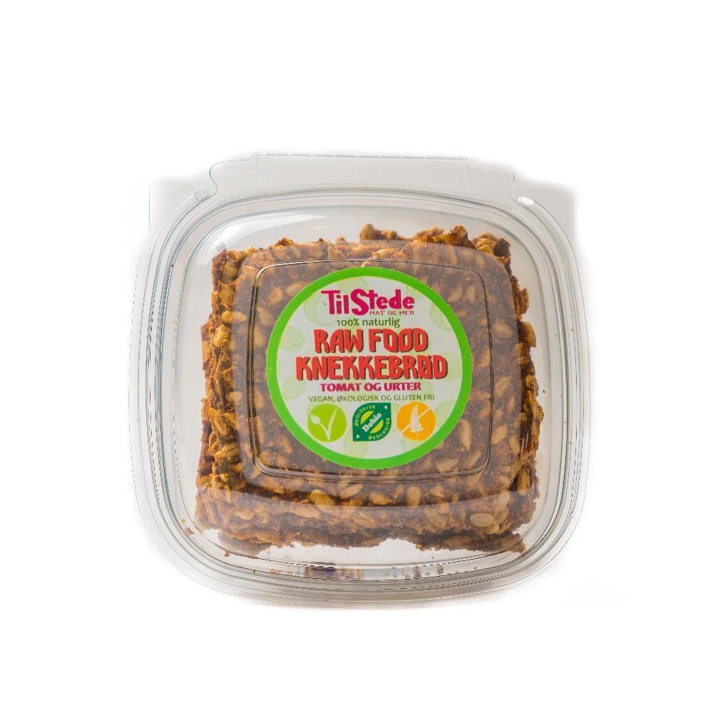 Knekkebrød Tomat, 140g,økologisk, Tilstede Mat Mer