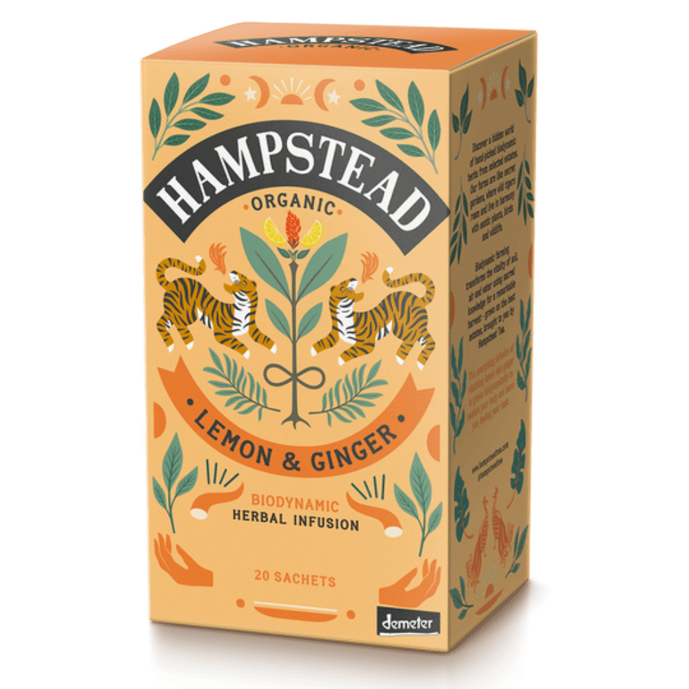 Lemon Ginger Tea, 20 poser, økologisk, Hampstead