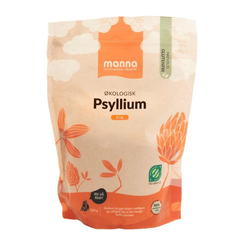 Psyllium, fin, 500 g, økologisk, Manna