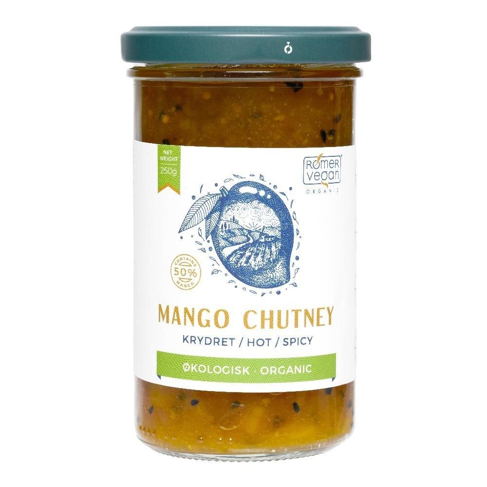 Mango chutney, sterk, 250 g, økologisk, Rømer Vegan